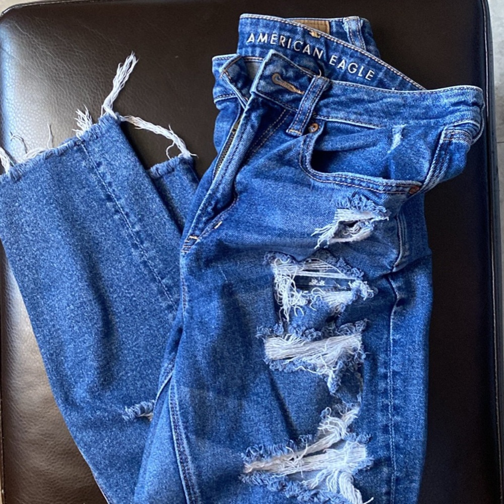 American Eagle Outfitters Blue Skinny Jeans Distressed